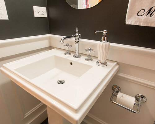 Small Sink Pedestal Powder Room Design Ideas, Pictures, Remodel ...